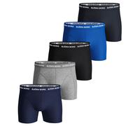 Bjorn Borg Men's 5-Pack Cotton Stretch Boxer Trunks, Blue Depths - Black/Blue/Black/Navy - Size: 32/34/35