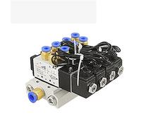 BJPCTUSF DC 12V 24V 4 Pneumatic Solenoid Valve 4V110-06 Muffler 4mm 6mm 8mm 10mm 12mm Quick Fitting Base Set AC 110v 220v 4V110 06 1Pcs(12mm Fittings,AC110V)