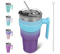 BJPKPK 1200 ml Tumbler with Handle & Straw, Insulated Stainless Steel Mug