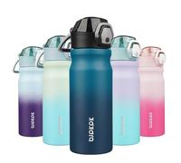 BJPKPK 18oz Insulated Water Bottle with Straw Stainless Steel Double Wall Water Bottles BPA Free Leak Proof Thermos with Lockable Flip Lid and Soft Silicone Spout,Indigo Black