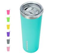 BJPKPK 20 oz Skinny Tumbler Stainless Steel Coffee Mug Slim Vacuum Insulated Travel Cup,Turquoise