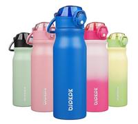 BJPKPK 25oz Insulated Water Bottle with Straw Stainless Steel Double Wall Water Bottles BPA Free Leak Proof Thermos with Lockable Flip Lid and Soft Silicone Spout,Blue