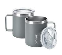 BJPKPK 2PCS Insulated Coffee Mug with Lid, 410 ml Stainless Steel Tumbler