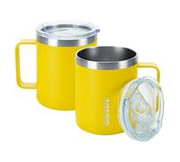 BJPKPK 2PCS Insulated Coffee Mug with Lid, 410 ml Stainless Steel Tumbler