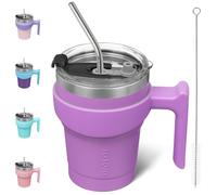 BJPKPK 300 ml Mini Tumbler with Lid, Straw & Handle, Insulated Steel Cup