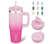 BJPKPK 30oz Stainless Steel Insulated Tumbler with Handle and Lid Straw Travel Coffee Mug Thermal Cup,Cherry Blossom