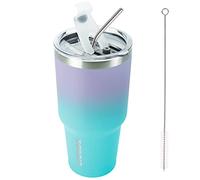 BJPKPK 30oz Tumbler Cups Stainless Steel Double Wall Vacuum Insulated Mug with Straw and Lid for Women and Men,Oasis