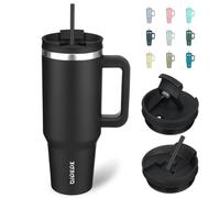 BJPKPK 40 oz Tumbler with Handle Insulated Tumblers with Lid and Straw Stainless Steel Thermal Cup,Black