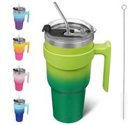 BJPKPK 40 oz Tumbler with Handle Travel Mug Insulated Tumbler with Lid and Straw Stainless Steel Coffee Cups,Bamboo Grove
