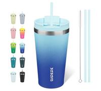 BJPKPK 530 ml Coffee Tumbler with Straw, Insulated Stainless Steel Cup | Double Wall Vacuum, Leak Proof, Keeps Hot/Cold, BPA Free, Dishwasher Safe, Cupholder Friendly, Travel, Sky