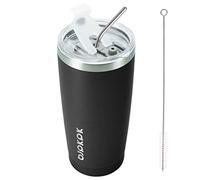 BJPKPK 600 ml Coffee Tumbler with Lid & Straw, Stainless Steel Mug