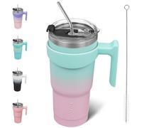 BJPKPK 600 ml Tumbler with Handle & Straw, Insulated Stainless Steel Mug