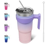 BJPKPK 600 ml Tumbler with Handle & Straw, Insulated Stainless Steel Mug