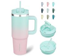 BJPKPK 900 ml Insulated Tumbler with Handle & Straw, Stainless Steel