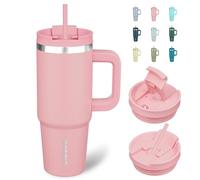 BJPKPK 900 ml Insulated Tumbler with Handle & Straw, Stainless Steel