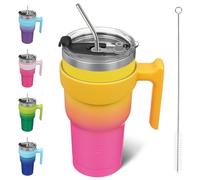 BJPKPK 900 ml Tumbler with Handle & Straw, Insulated Stainless Steel Mug