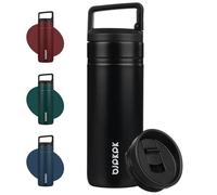 BJPKPK Insulated Water Bottle with 2 Lids,600ml Double Wall Stainless Steel Vacuum Tumbler Travel Coffee Mug,Wide Mouth Thermal Cup,Black