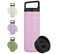 BJPKPK Insulated Water Bottle with 2 Lids,600ml Double Wall Stainless Steel Vacuum Tumbler Travel Coffee Mug,Wide Mouth Thermal Cup,Taro