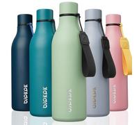BJPKPK Insulated Water Bottles, 25 oz Stainless Steel Metal Water Bottle with Strap, BPA Free Leak Proof Thermos, Mugs, Flasks, Reusable Water Bottle for Sports & Travel, Macaron Green