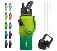 BJPKPK Insulated Water Bottles with Straw Lid, 23oz Metal Water Bottle with 2 lids & Paracord Strap, Double Wall Stainless Steel Vacuum Tumblers, Cups, Mugs, Thermo for Hot& Cold Drinks, Bamboo Grove