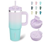 BJPKPK Tumbler with Handle 30 oz Stainless Steel Insulated Tumbler with Lid and Straw for Water Or Ice Coffee,Oasis