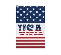 BJQ USA Golf Towel, American Flag Golf Towel with Carabiner Clip, Microfiber Towel for Golf Bags Men and Women Golf Accessories Golf Birthday Gifts