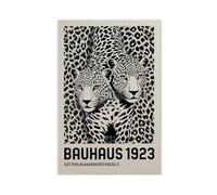 BJQUITGF Bauhaus Leopard Vintage 1923 Canvas Poster Bedroom Decor Landscape Office Room Decor Gift 12x18inch(30x45cm)