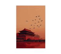 BJQUITGF Beijing Forbidden City Chinese Temple Sunset Canvas Poster Bedroom Decor Landscape Office Room Decor Gift 16x24inch(40x60cm)