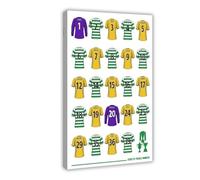 BJQUITGF Celts 2000-01 Treble Winners Classic Football Shirts Canvas Poster Bedroom Decor Landscape Office Room Decor Gift 16x24inch(40x60cm)
