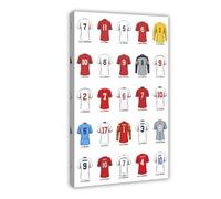 BJQUITGF England Legends Three Lions Retro Shirts Canvas Poster Bedroom Decor Landscape Office Room Decor Gift 16x24inch(40x60cm)