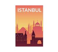 BJQUITGF Solid Color World City Turkey Istanbul Canvas Poster Wall Art Decor Print Picture Paintings for Living Room Bedroom Decoration 08x12inch(20x30cm)