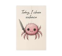 BJQUITGF Today I Chose Violence Cute Crab Funny Canvas Poster Bedroom Decor Landscape Office Room Decor Gift 12x18inch(30x45cm)