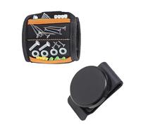 bjsdkff 2PCS Magnetic Tool Holder-Magnetic Wristband and Magnet Belt Clip，Magnetic Wristband with 15 Strong Magnets，Strong Clip-On Belt Magnet Holster，Screws, Washers, Drills and Other Metal Tools.