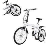 BJTDLLX 20 Inch Folding Bikes For Adults, Aluminum Alloy Portable Folding Bike, Suitable For Adults And Children（White）