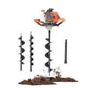 BJTDLLX 71CC Petrol Auger Post Hole Digger 2-Stroke Earth Auger Digging Machine, 2.3KW Fence Post Hole Digger with 3 Replacement Drill Bits 4", 6", 8" & 12" Extension Rod | UK Stock