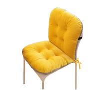 BJWU Chair Cushions with Backrest 31.5" L x 17.7" W Thickened One-Piece Seat & Backrest Cushion with Non-Slip Ties for Office Dining Garden Chairs Outdoor Seat Pads for Long Sitting (Ginger Yellow)