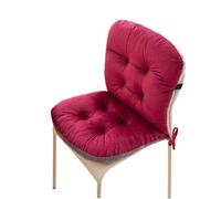 BJWU Chair Cushions with Backrest 31.5" L x 17.7" W Thickened One-Piece Seat & Backrest Cushion with Non-Slip Ties for Office Dining Garden Chairs Outdoor Seat Pads for Long Sitting (Burgundy)