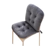 BJWU Chair Cushions with Backrest 31.5" L x 17.7" W Thickened One-Piece Seat & Backrest Cushion with Non-Slip Ties for Office Dining Garden Chairs Outdoor Seat Pads for Long Sitting (Dark Grey)