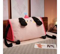 BJWU Plush Adult Reading Pillow for Bed - Wedge-Shaped Lumbar Back Support Cushion with Removable Cover, Gaming Cuddle Pillow, Long Headboard Backrest for Sit Up in Bed (Pink,Large - 95×50cm)