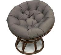 BJWU Waterproof Thick Overstuffed Round Papasan Chair Cushions - with Fixing Straps & Wipe-Clean Surface - 51" x 51" Seat Pads for Egg Chairs, Swivel & Rattan Furniture (Dark Grey,130x130cm)