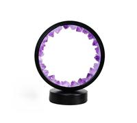 BJYX Amethyst Night Light, Healing Crystal Table Lamp, Natural Crystal Nightlight for Positive Energy Therapy Meditation Reiki Premium Gift