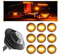 BJZ 3/4'' LED Trailer Marker Clearance Lights Amber Round 12V LED Side Marker Front Rear Stop Turn Signal Tail Indicator Light Waterproof for Trailer Truck ATV UTV RV Van Pickup, 10Pcs w/Smoked Lens