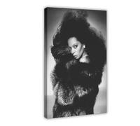 BJZKBNV Diana Ross Poster Wall Art Canvas Cover Vintage Aesthetic Canvas Poster Bedroom Decor Landscape Office Room Decor Gift 16x24inch(40x60cm)