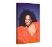BJZKBNV Diana Ross Poster Wall Art Canvas Cover Vintage Aesthetic Canvas Poster Wall Art Decor Print Picture Paintings for Living Room Bedroom Decoration 16x24inch(40x60cm)