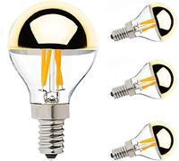 BJZlamp E14 LED Filament Sliver Light Bulb G45 Gold Mirror Top Retro Globe Lamp 4W Led Edison Bulbs E12 Warm White 2700K(4pcs),Gold Mirror,E14 220V