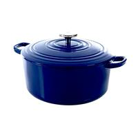 BK Cookware German Enamelled Iron, 28 cm/6.7 Litre Dutch Oven Casserole Dish with Lid, Induction, Dishwasher & Oven Safe, Royal Blue
