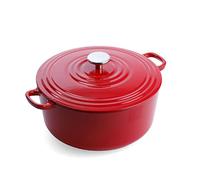 BK Cookware German Enamelled Iron, 28 cm/6.7 Litre Dutch Oven Casserole Dish with Lid, Induction, Dishwasher & Oven Safe, Chilli Red