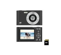 BK Digital Digital Camera, 16X Zoom, 64GB, FHD 1080P, Anti Shake, Compact, Black