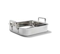 BK Gastronomic Tri-Ply Stainless Steel Roasting Pan, 24 x 30 cm | Tri-ply stainless steel with aluminium core, side handles, pouring rim and dishwasher-safe cleaning