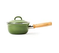 BK Indigo Dutch Heritage Enamelled Saucepan with Lid with PFAS-Free Ceramic Non-Stick Coating, 16 cm/1.2 Litre, Induction, Dishwasher Safe, Oven Safe, Green